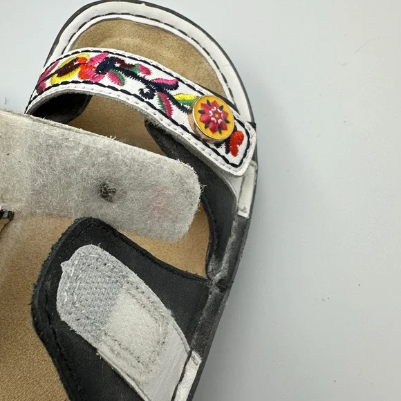 Alegria Floral Embroidered Clara Slides Sandals EU 38 US 7.5 Leather Slip Ons - Picture 9 of 16